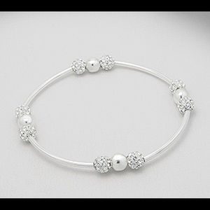 Sterling silver and crystal stretch bracelet 🎁 ~